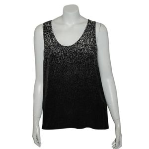 Joie Black White Ombre Silk Animal Print Size M Tank Top/Cami